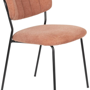 Spisebordsstol spisestuestol Studio White Jolien rødbrun polstret polyester stålstel H80ÃB49ÃL55 cm maks.150 kg brandhæmmende